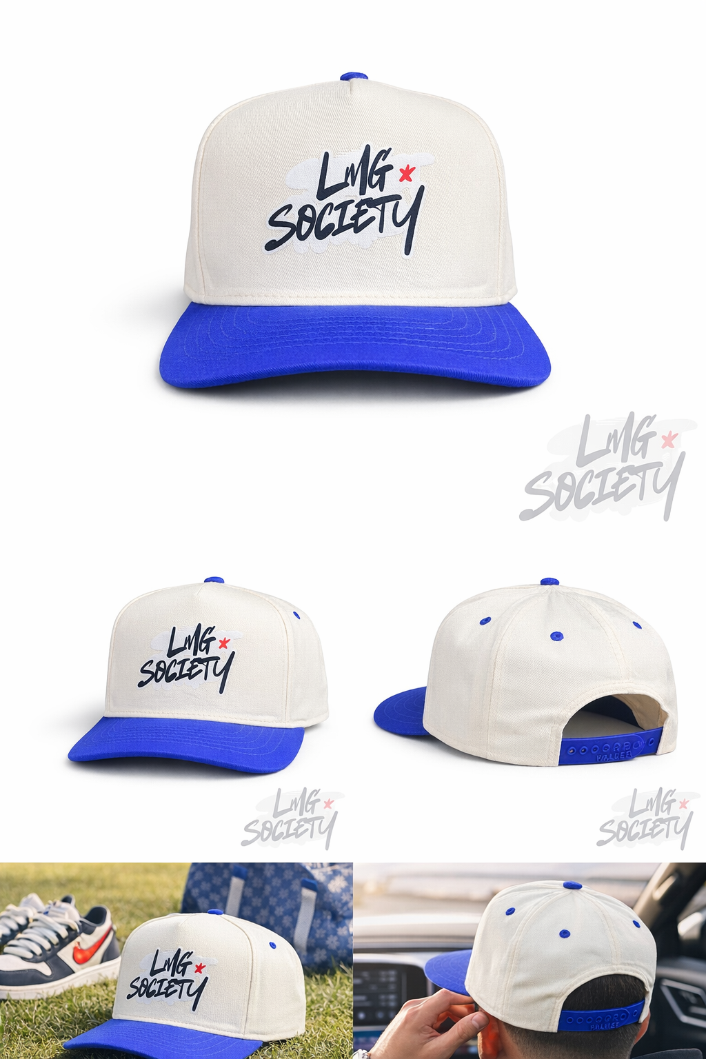 LMG Society Classic Snapback- Royal blue brim