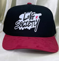 LMG Society Suede Brim Snapback – Black & Crimson