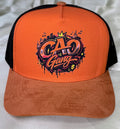 CAO Gang Premium Suede Brim Trucker Hat – Orange & Black