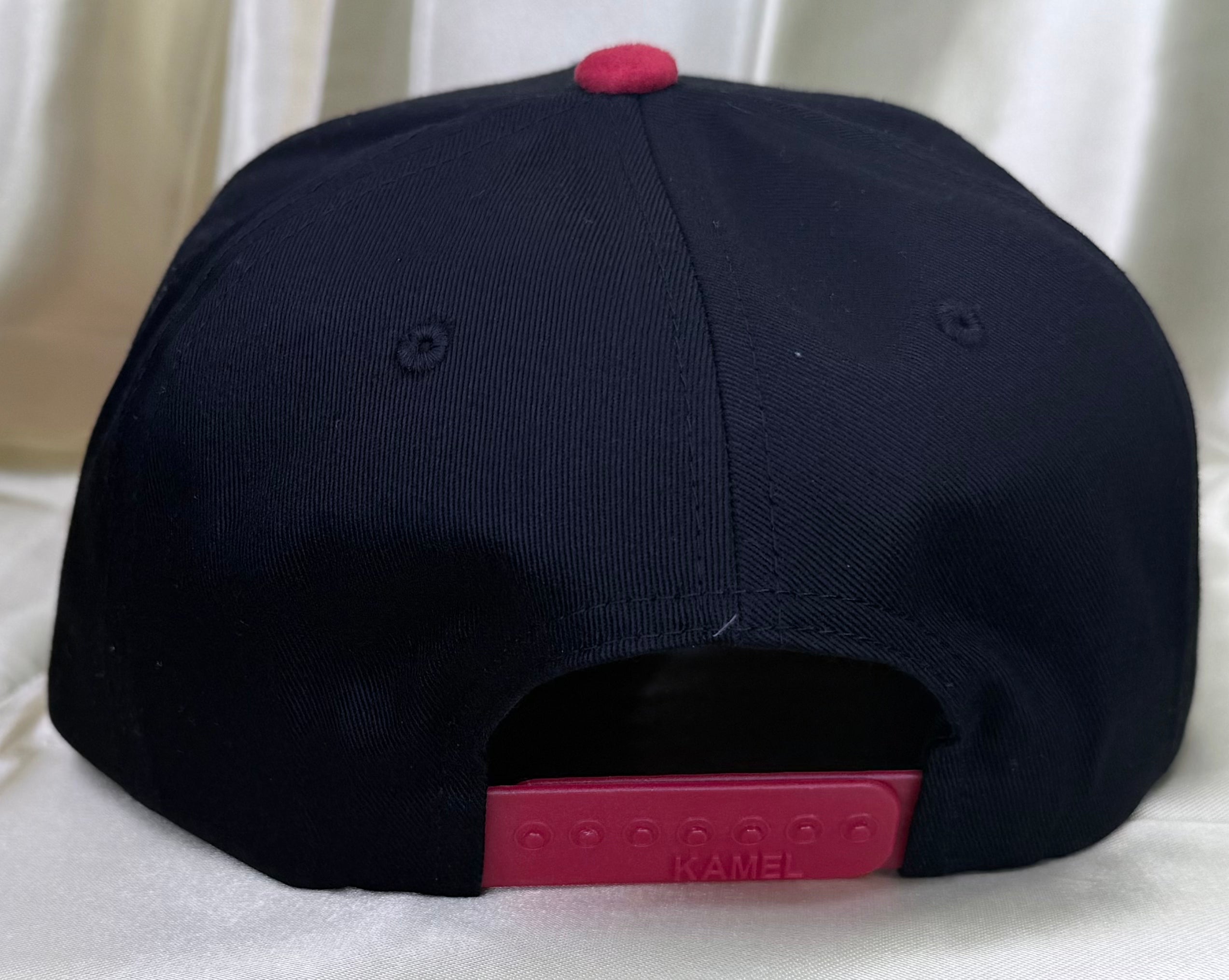 LMG Society Suede Brim Snapback – Black & Crimson