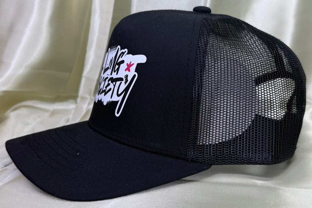 LMG Society Black Trucker Hat – Premium Snapback Mesh Cap | Loyalty Motivates Greatness Streetwear