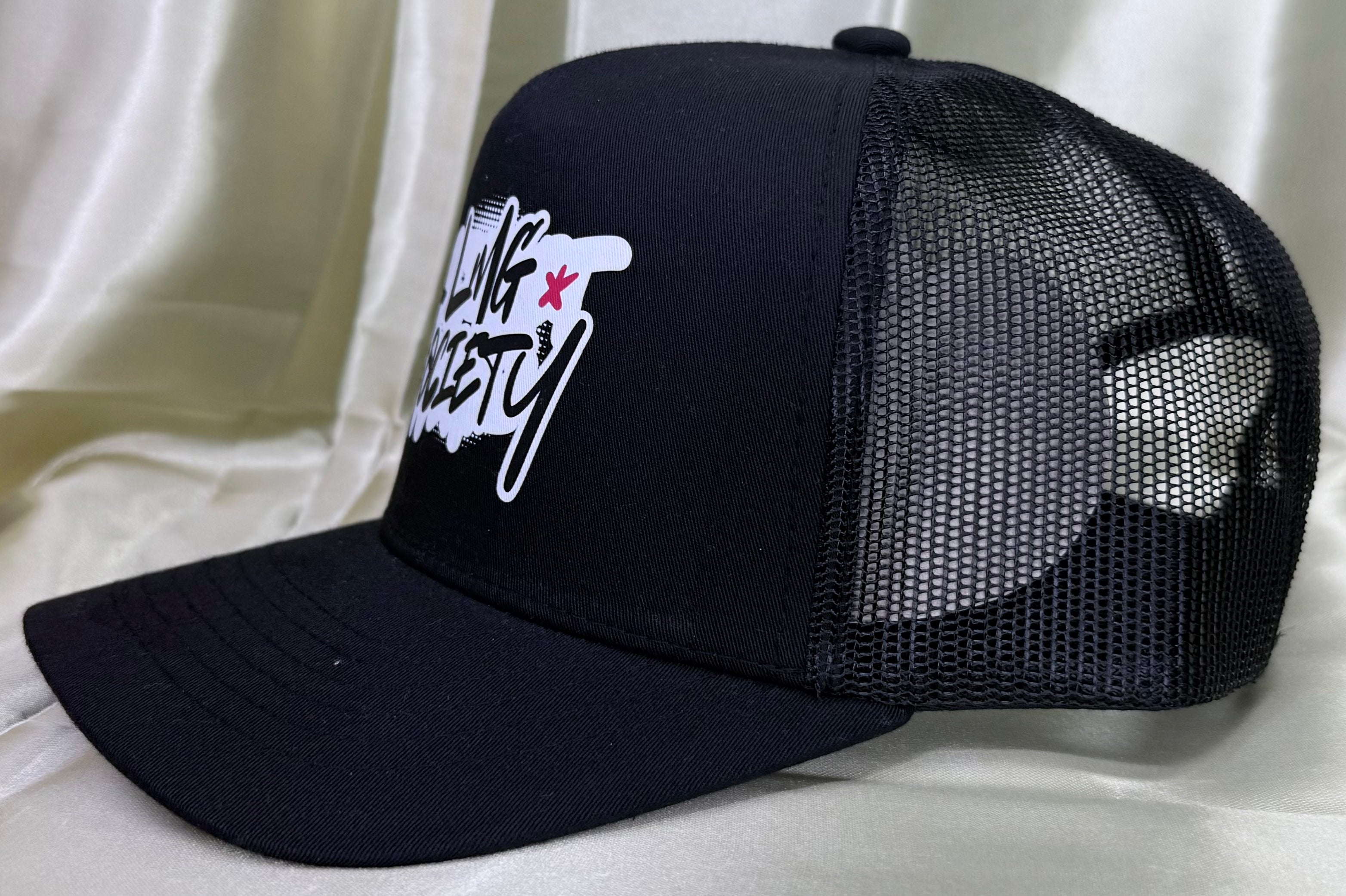 LMG Society Black Trucker Hat – Premium Snapback Mesh Cap | Loyalty Motivates Greatness Streetwear