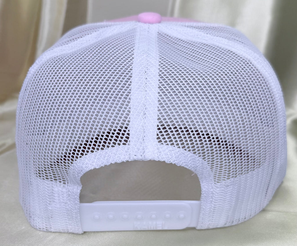 LMG Society Pink Trucker Hat – Signature Script Edition