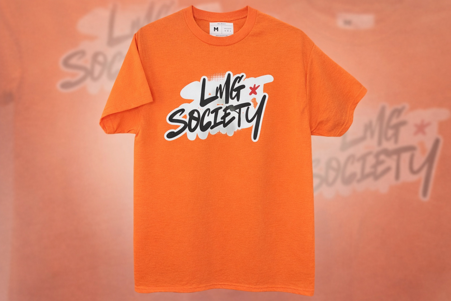 LMG Society Signature Logo Oversized T-Shirt – Orange | Loyalty Motivates Greatness Streetwear