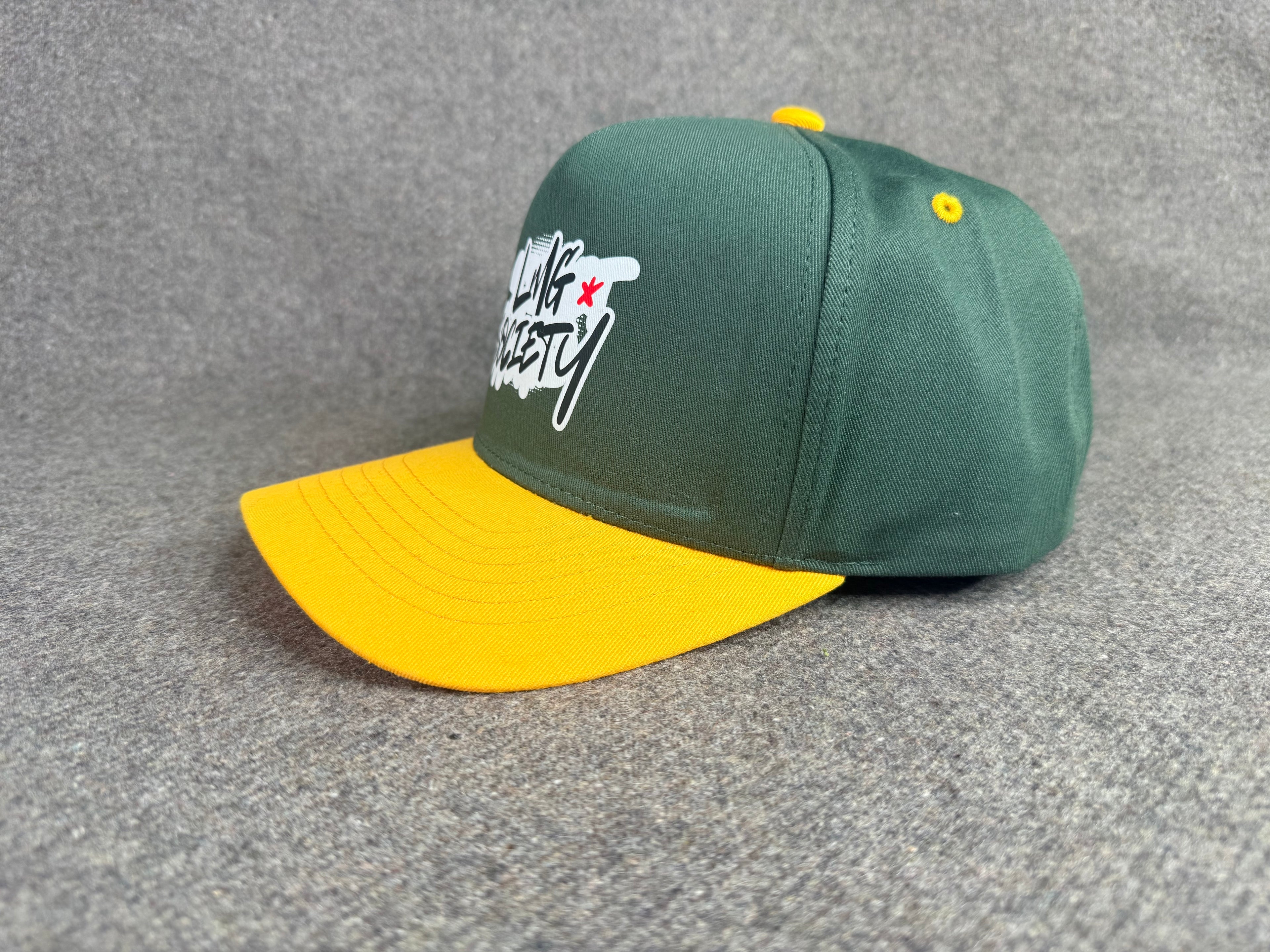 LMG Society Classic Snapback- Forest Green & Gold